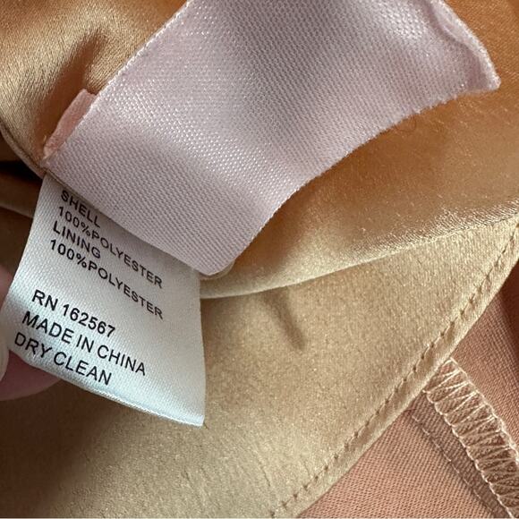 Obando Collective Size 2 Gold Pink Elegant Satin Halter Top Silky Tank Shell - Picture 12 of 16